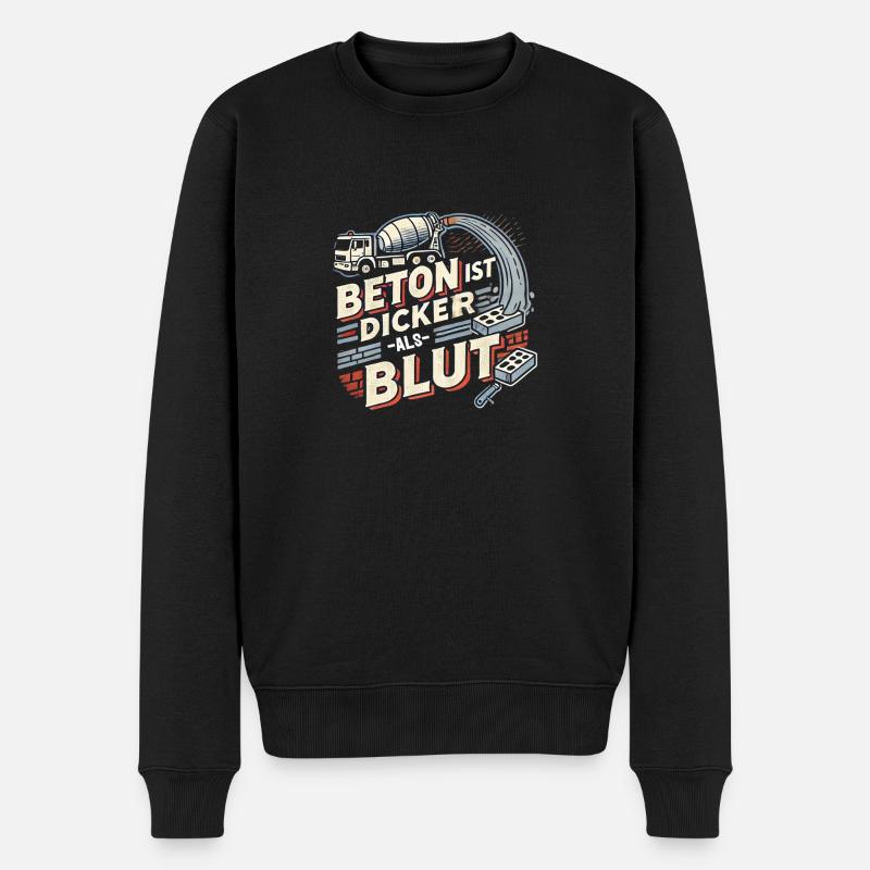 Beton ist dicker als Blut - Männer Premium Bio Pullover - Schwarz