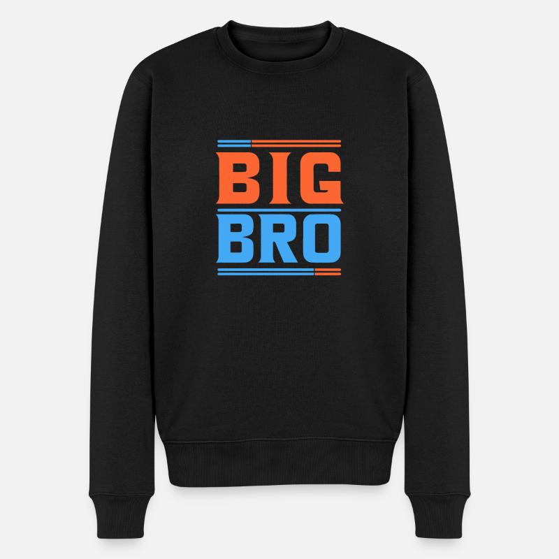 GROSSER BRUDER - Männer Premium Bio Pullover - Schwarz