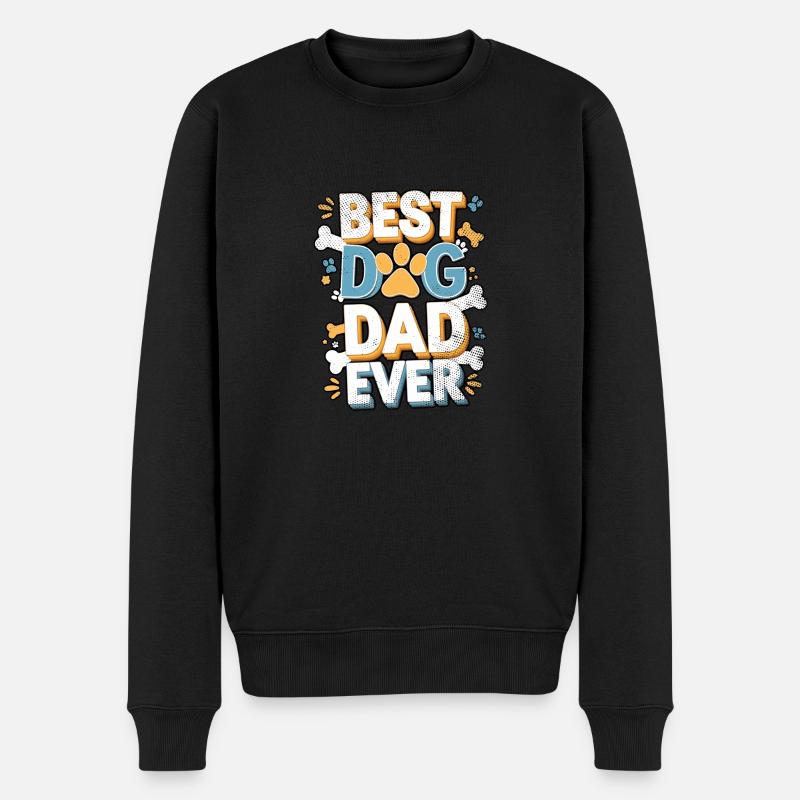 Bester Hundevater - Männer Premium Bio Pullover - Schwarz
