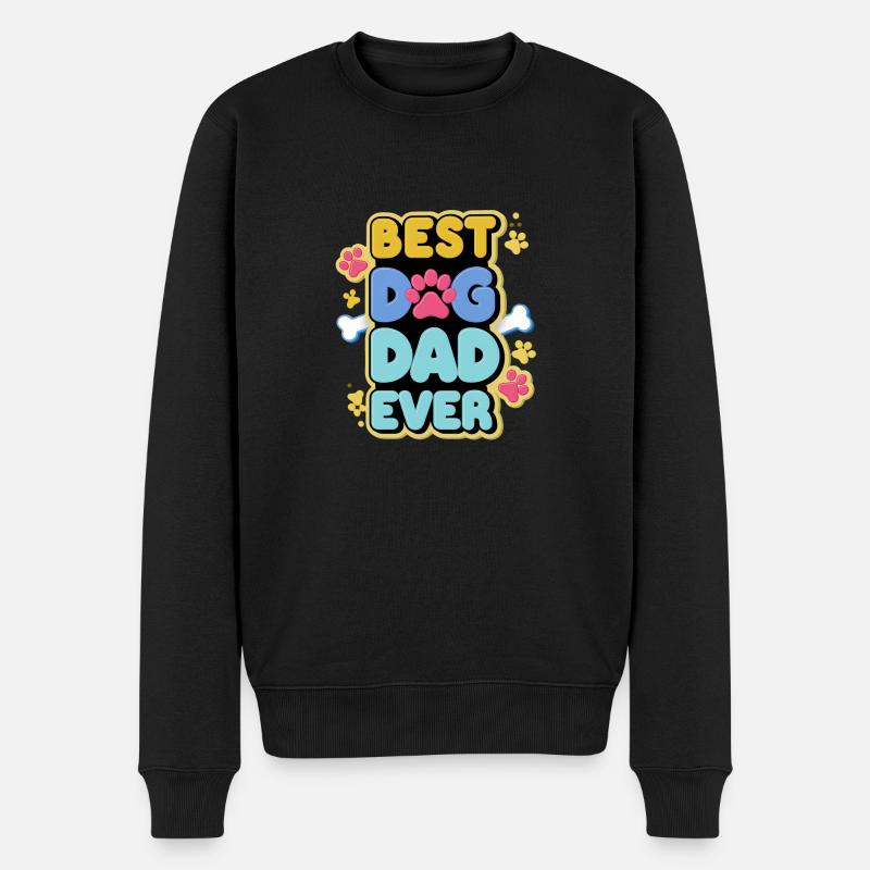 Bester Hundevater - Männer Premium Bio Pullover - Schwarz