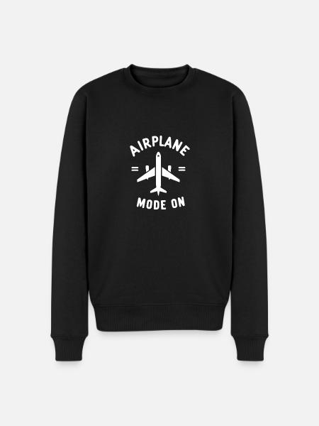 Airplane Mode On - Men's Premium Organic Jumper - black