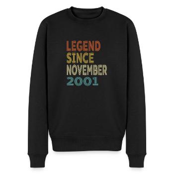 Vintage-Legende seit November 2001, 23. Geburtstag - Männer Premium Bio Pullover - Schwarz - Vorne - Nico (187cm)