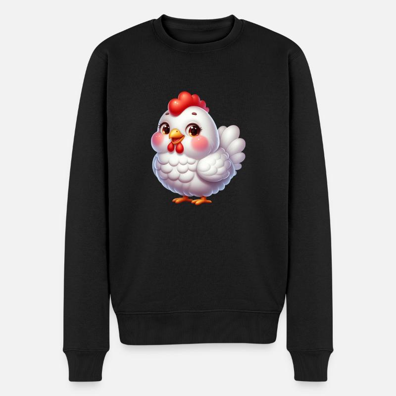 Chicken / Hünchen - Männer Premium Bio Pullover - Schwarz