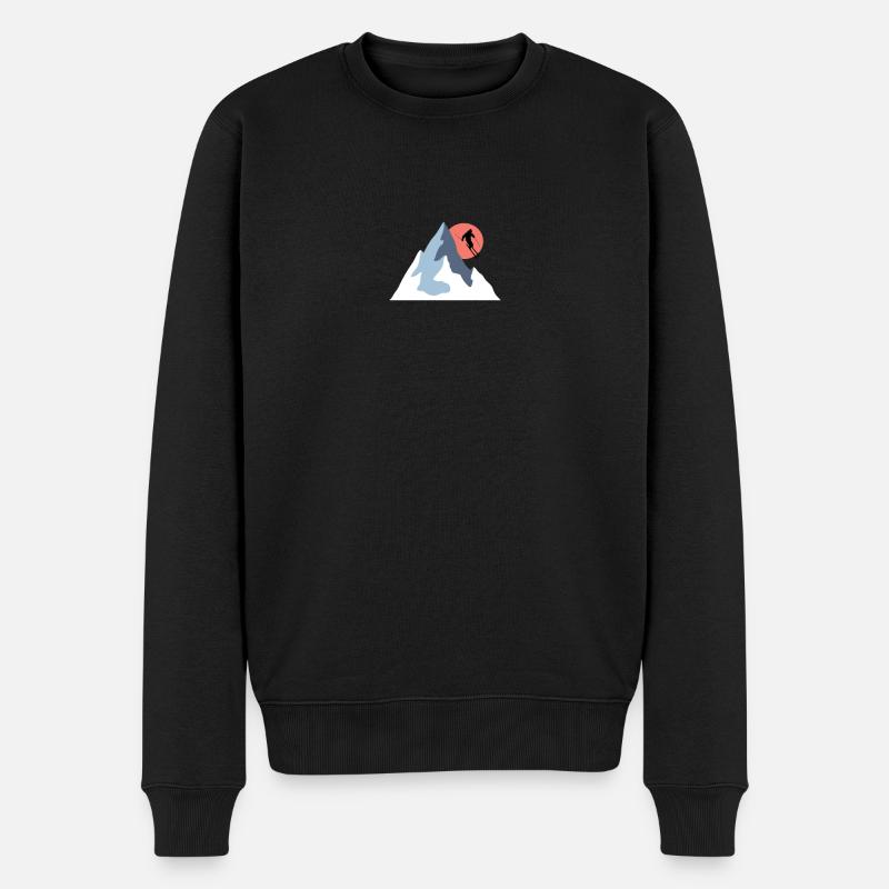 Abenteuer Skifahren Skiing Adventure - Männer Premium Bio Pullover - Schwarz
