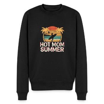 Hot Mom Sommer - Surfen - Männer Premium Bio Pullover - Schwarz - Vorne - Nico (187cm)