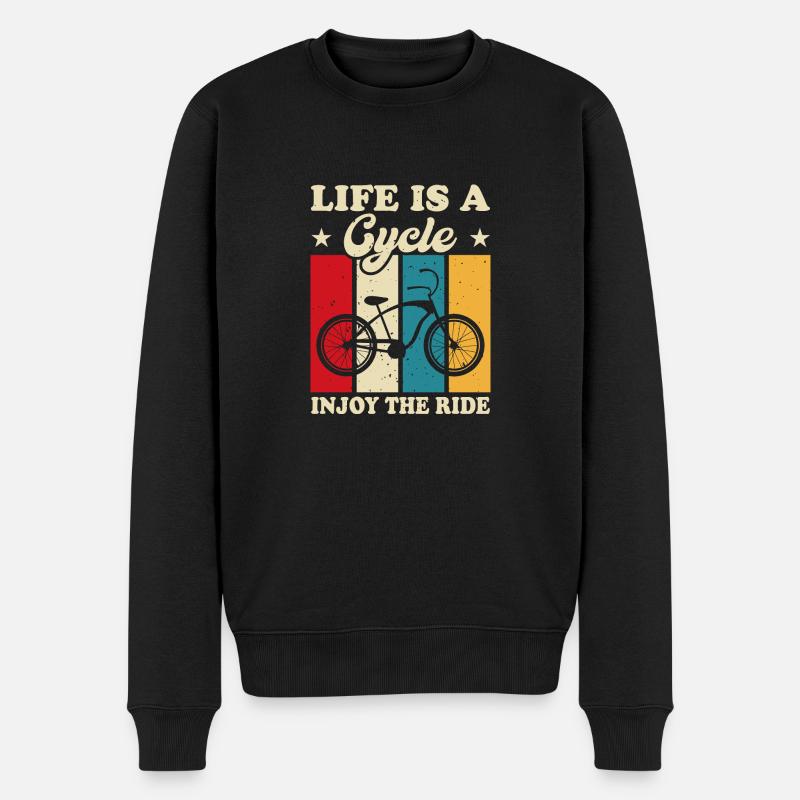 Life is a cycle - Männer Premium Bio Pullover - Schwarz