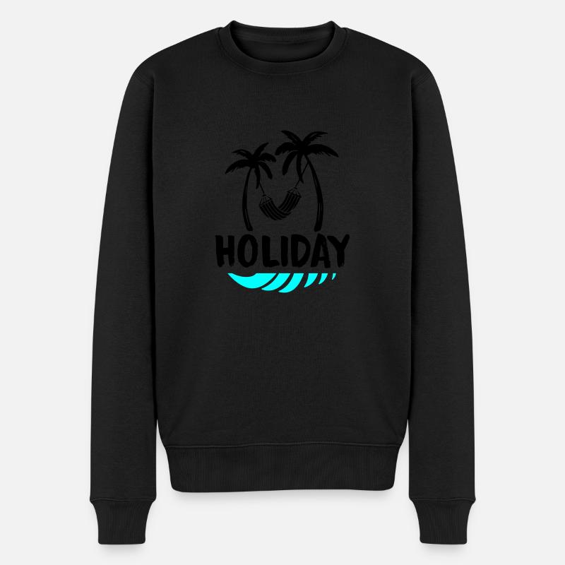 palms relax holiday - Männer Premium Bio Pullover - Schwarz