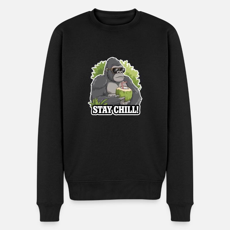 RESTEZ COOL - Pull Premium bio Homme - noir