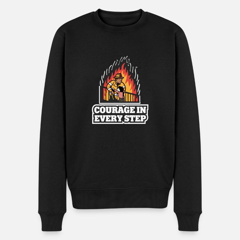 FEUERWEHRLEUTE RETTEN MENSCHEN - Männer Premium Bio Pullover - Schwarz