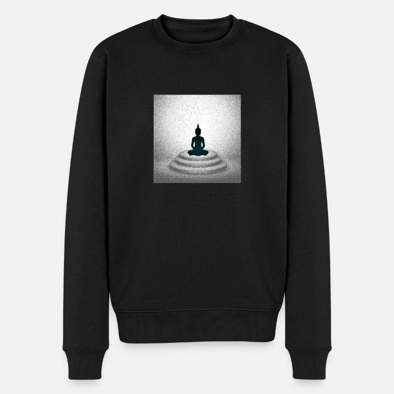 Meditierender Bouddha méditant Bouddha - Pull Premium bio Homme - noir