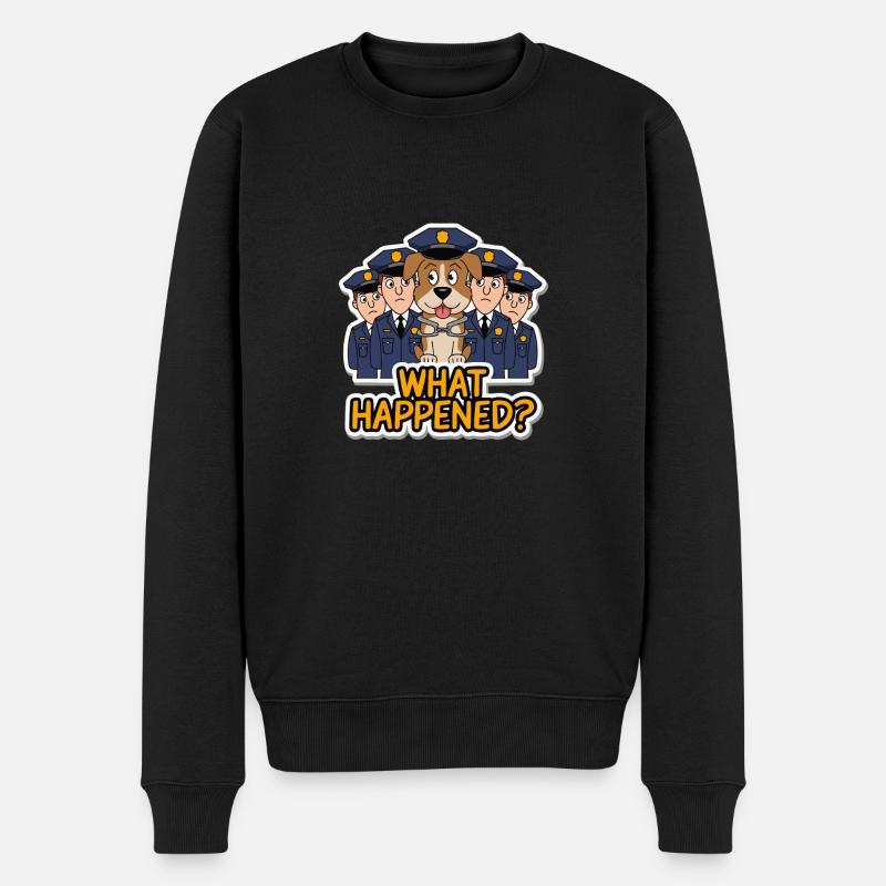 CHIENS ENTOURÉS - Pull Premium bio Homme - noir