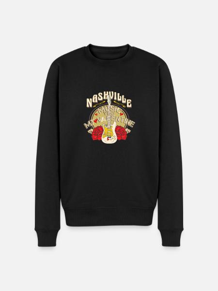 Valentine's Day in Nashville Music - Men's Premium Organic Jumper - black