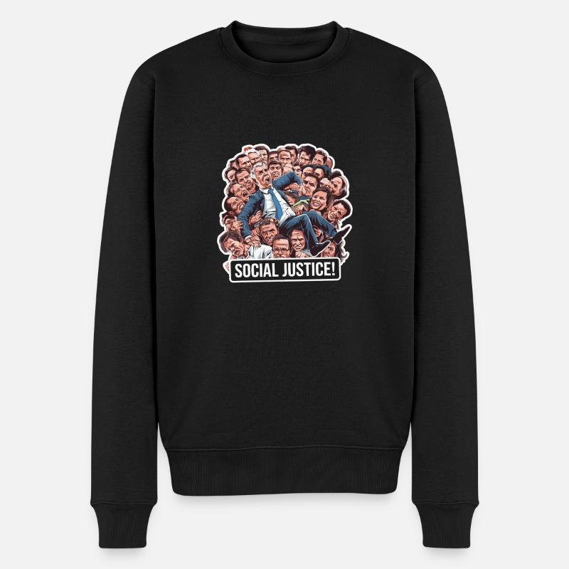 JUSTICE SOCIALE - Pull Premium bio Homme - noir