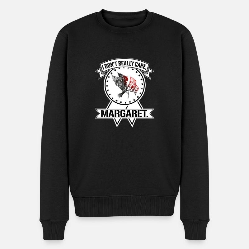 I don´t really care Margaret Eagle Geschenk - Männer Premium Bio Pullover - Schwarz
