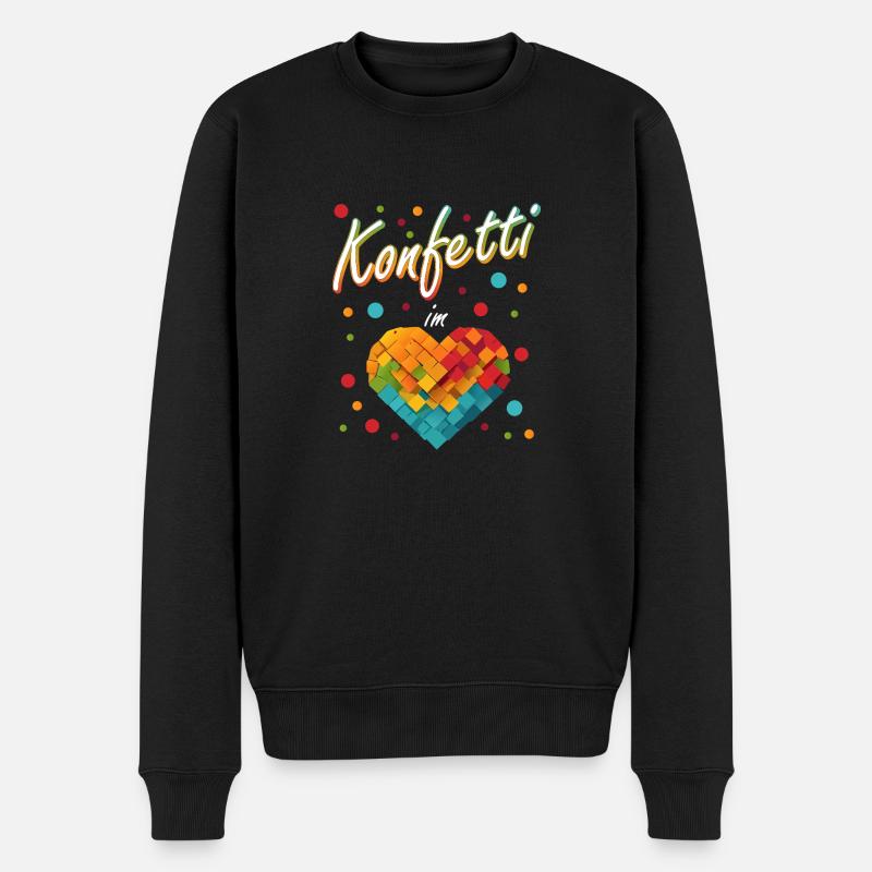 Konfetti Fasching Karneval Spaß Design - Männer Premium Bio Pullover - Schwarz