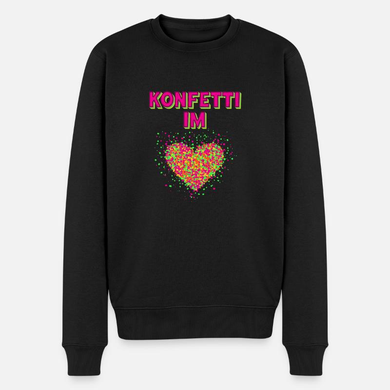 Konfetti Fasching Karneval Spaß Design - Männer Premium Bio Pullover - Schwarz