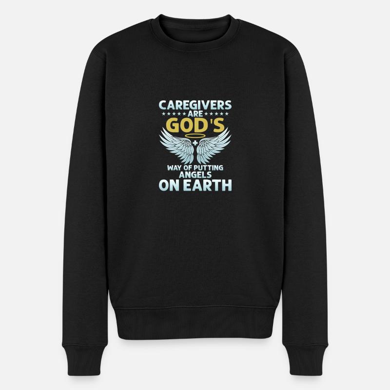 Les soignants sont la manière de Dieu de mettre des anges sur l’art. - Pull Premium bio Homme - noir