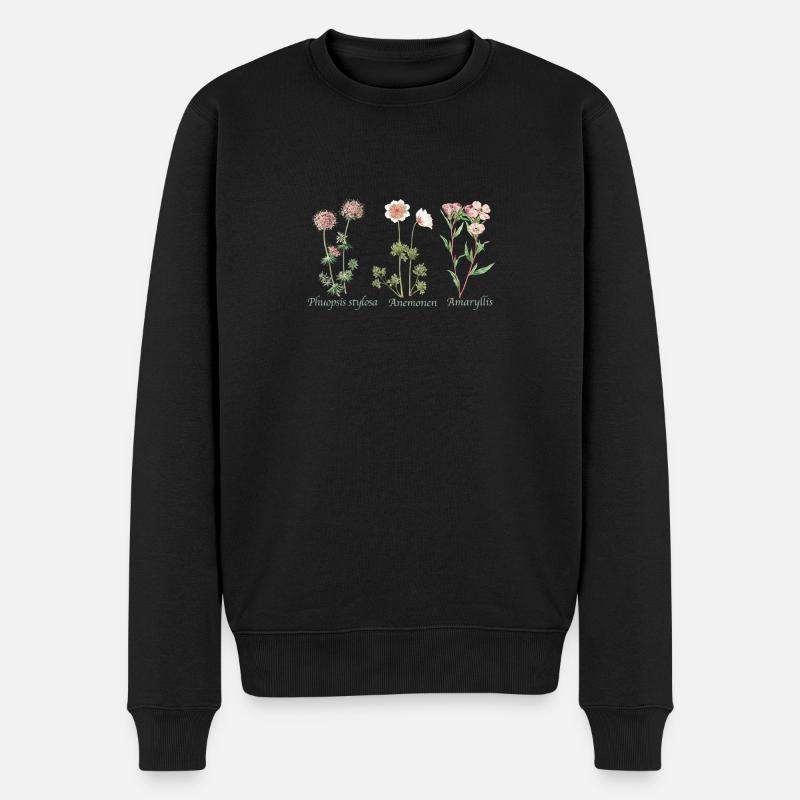 Botanische Illustration Botanical Illustration - Männer Premium Bio Pullover - Schwarz