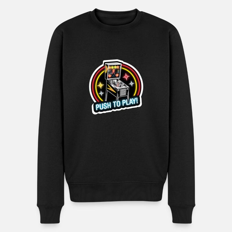 FLIPPER, PUSH TO PLAY - Männer Premium Bio Pullover - Schwarz