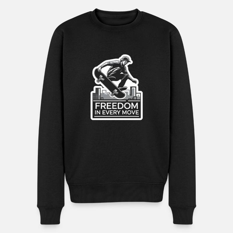 SKATEBOARD - Männer Premium Bio Pullover - Schwarz