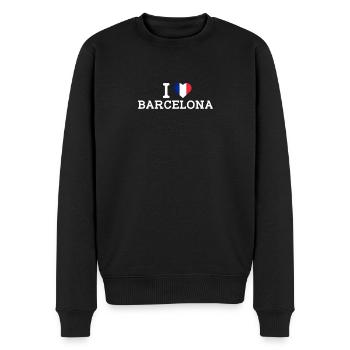 France Coeur J’aime Barcelone J’aime Mauvais Drapeau - Pull Premium bio Homme - noir - Devant - Nico (187cm)
