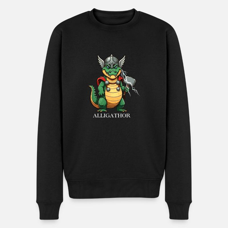 Alligathor - Männer Premium Bio Pullover - Schwarz