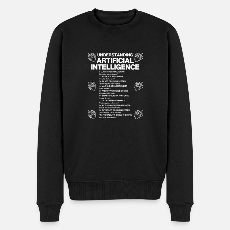 Comprendre l’intelligence artificielle – L’humour de l’IA - Pull Premium bio Homme - noir