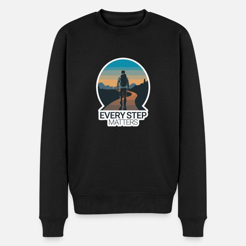 JOURNEY, EVERY STEP MATTERS - Men's Premium Organic Jumper - black