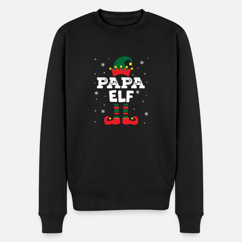 elf haha Zeichenfläche 1 - Männer Premium Bio Pullover - Schwarz