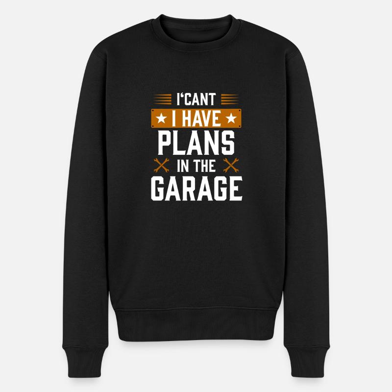 garage1 Zeichenfläche 1 - Männer Premium Bio Pullover - Schwarz