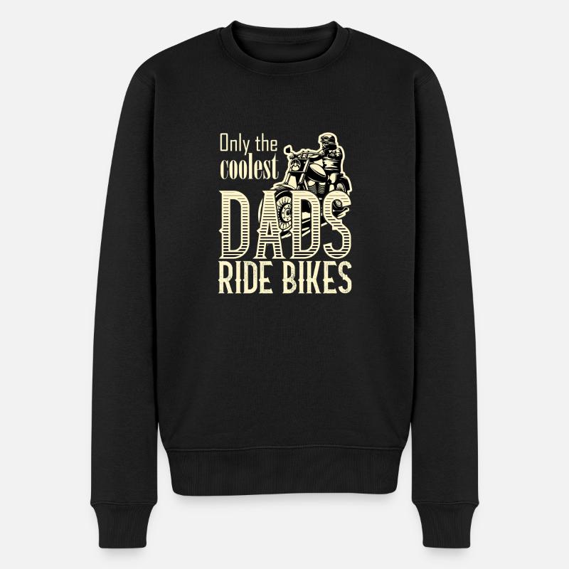 coolest dads ride bikes - Männer Premium Bio Pullover - Schwarz