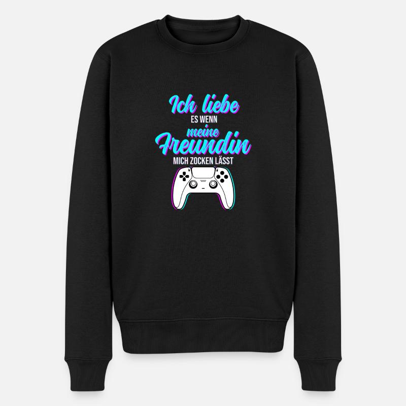 Gaming Valentin - Männer Premium Bio Pullover - Schwarz