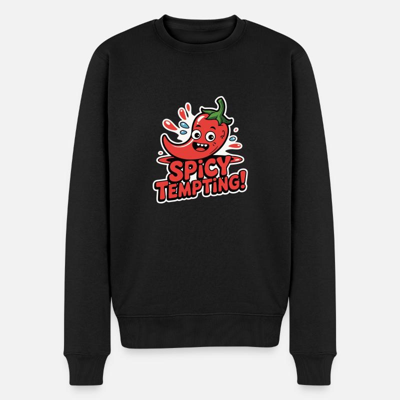 CHILI SCHARF VERFÜHRERISCH - Männer Premium Bio Pullover - Schwarz