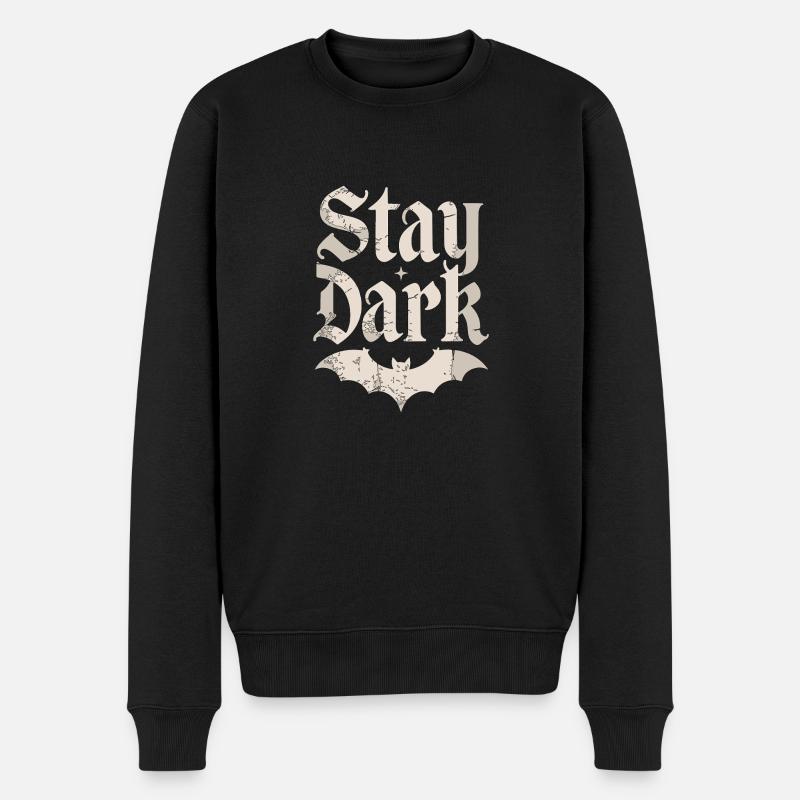 BLEIBEN SIE DUNKEL - Männer Premium Bio Pullover - Schwarz
