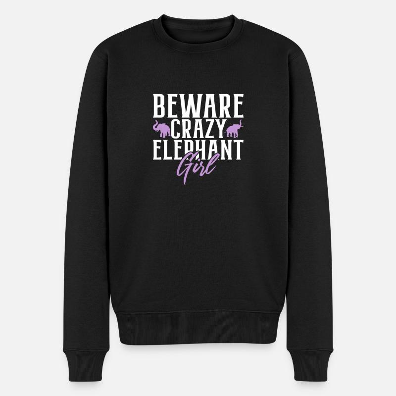 Elephant Lovers Gifts - Männer Premium Bio Pullover - Schwarz