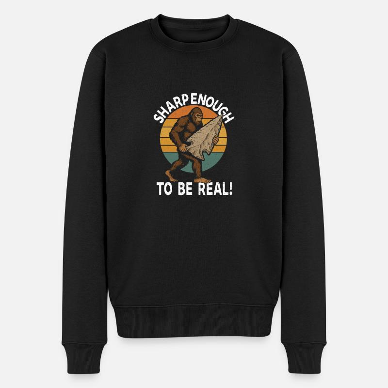 Feuerstein Pfeilspitzen Arrowhead Hunter Bigfoot - Männer Premium Bio Pullover - Schwarz
