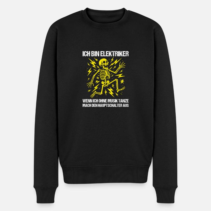 Ich bin Elektriker - Männer Premium Bio Pullover - Schwarz
