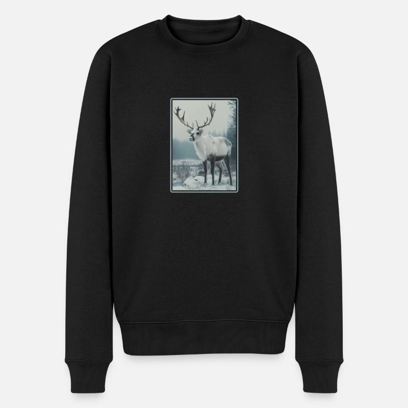 Rentiere Rentier - Männer Premium Bio Pullover - Schwarz