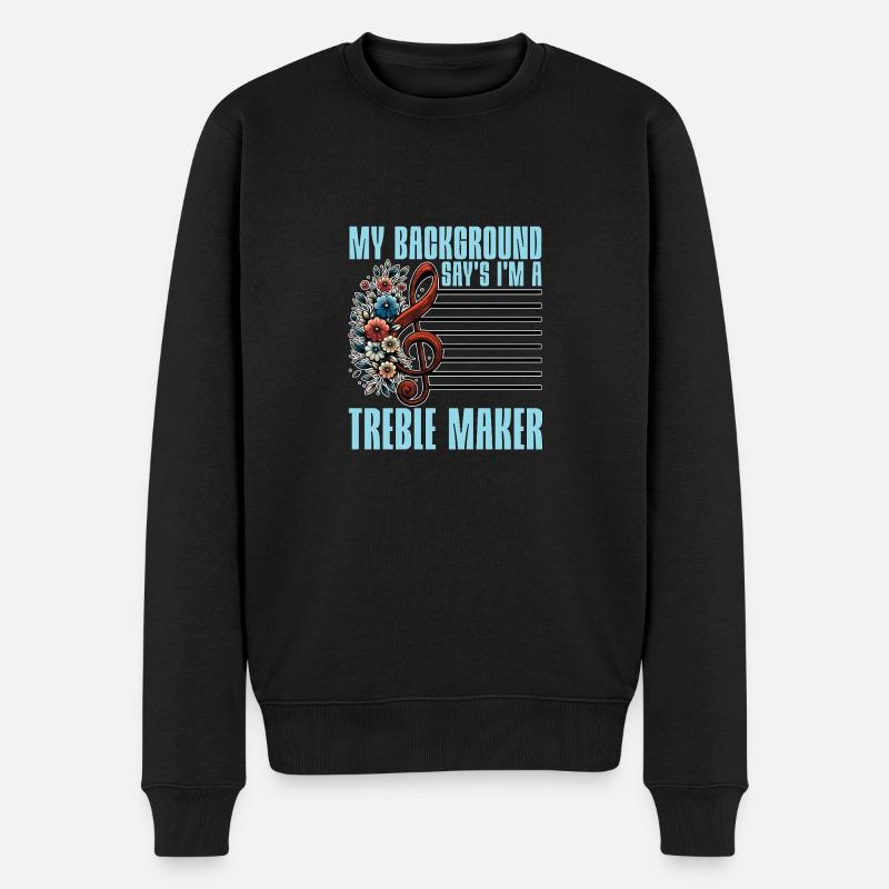 Music Teacher My Background Say's I'm Educator - Männer Premium Bio Pullover - Schwarz
