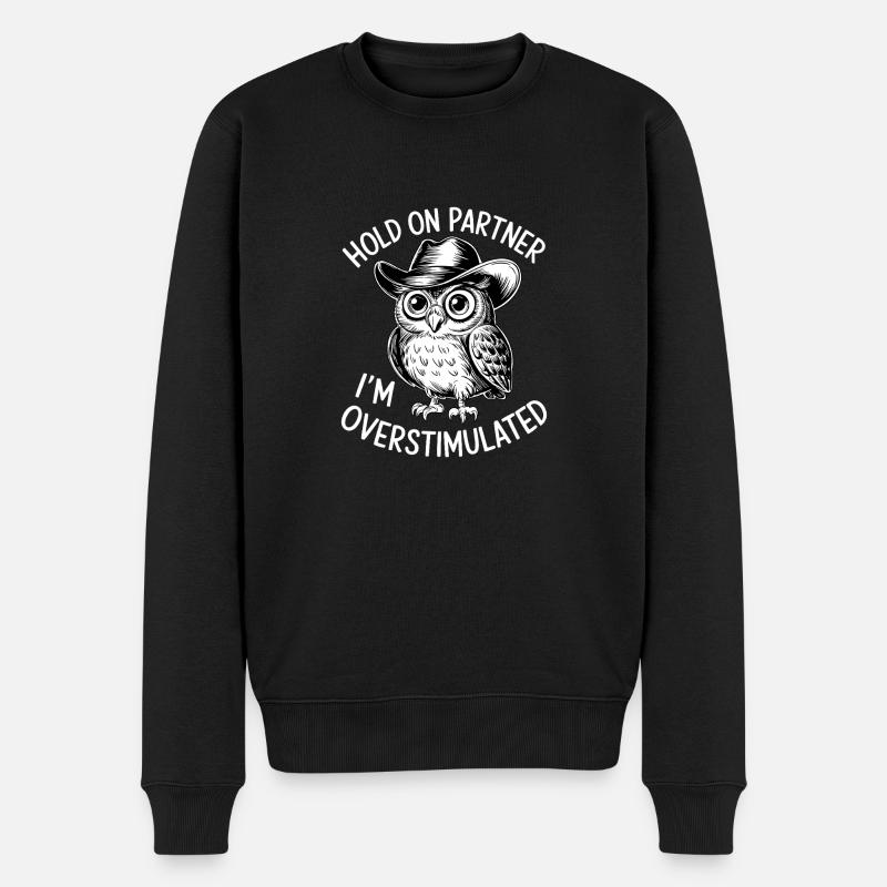 Neurodivergent Overstimulated - Männer Premium Bio Pullover - Schwarz