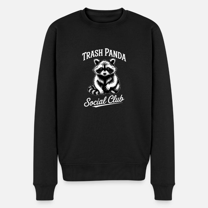Waschbär - Männer Premium Bio Pullover - Schwarz
