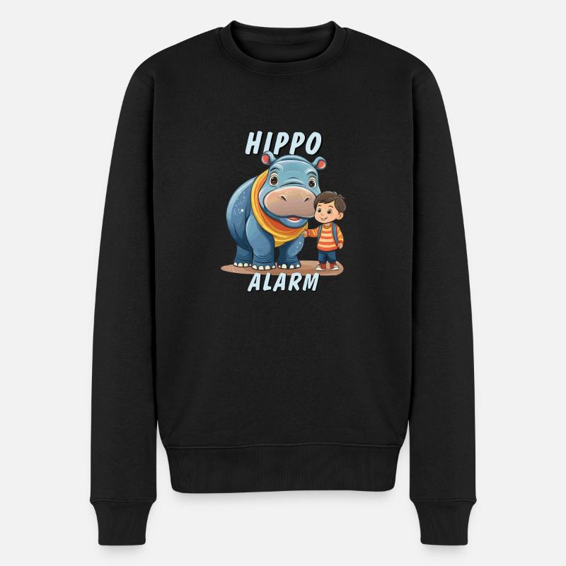 ALARME HIPPOPOTAME ENFANT - Pull Premium bio Homme - noir