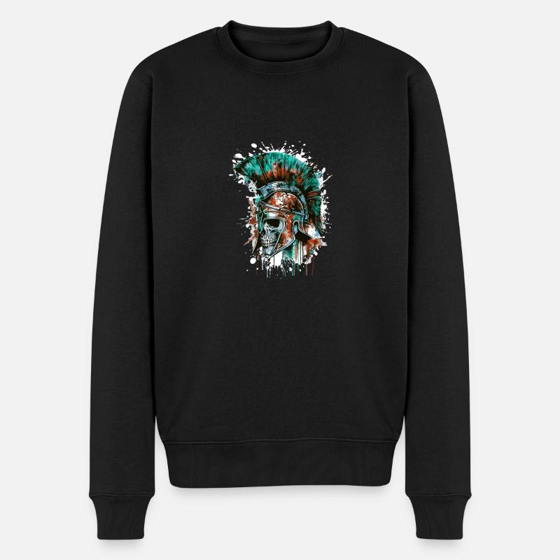 Crâne spartiate - Pull Premium bio Homme - noir