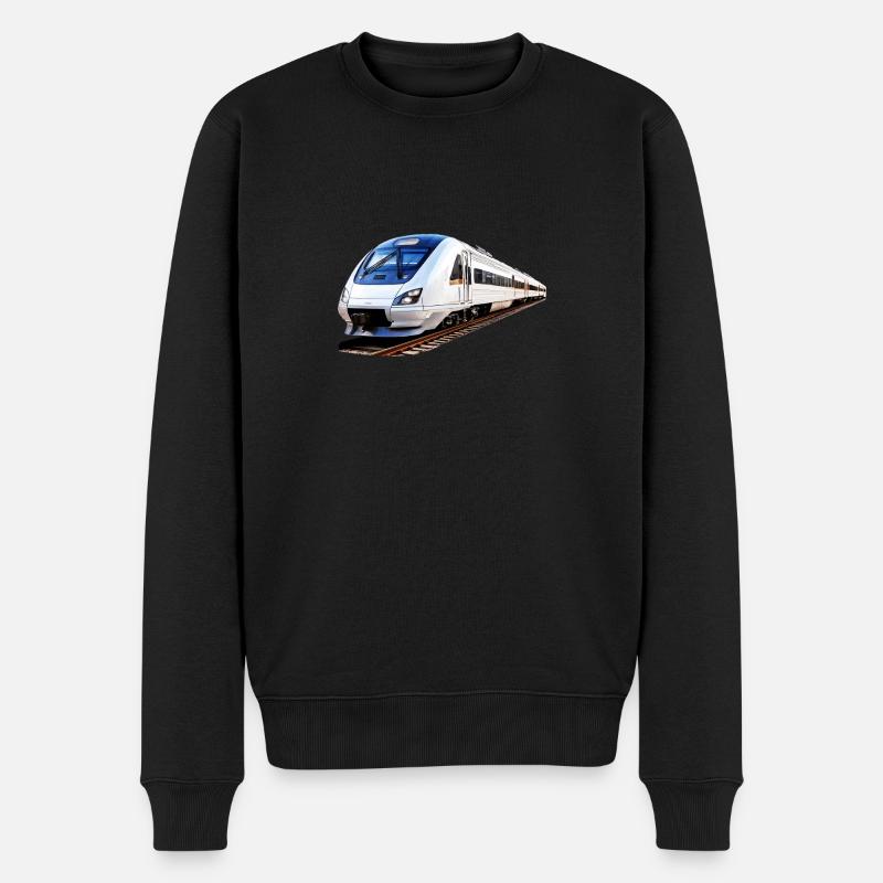 ZUG TRAIN - Männer Premium Bio Pullover - Schwarz