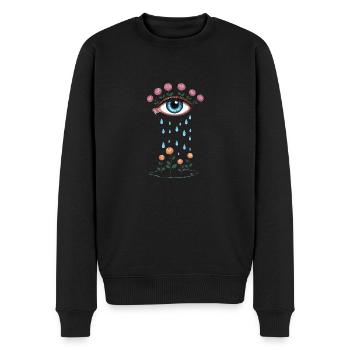 Tear Eye and Roses Blooming Poetry - Men's Premium Organic Jumper - black - Front - Nico (187cm)