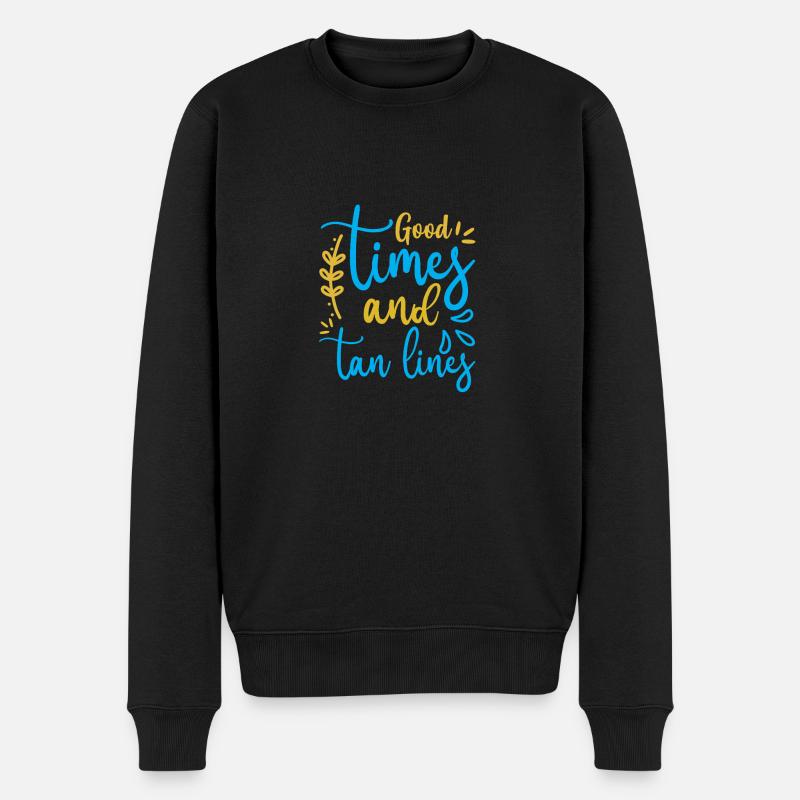 Good Times Tan Lines - Männer Premium Bio Pullover - Schwarz