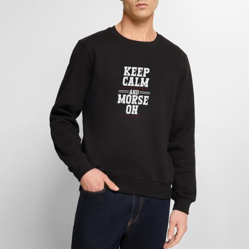 Morsecode Morse Code Keep Calm And Morse On Men's Premium Organic Jumper