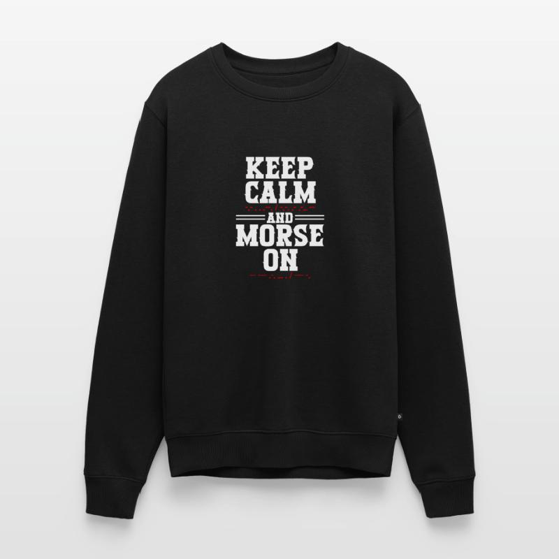 Morsecode Morse Code Keep Calm And Morse On Men's Premium Organic Jumper