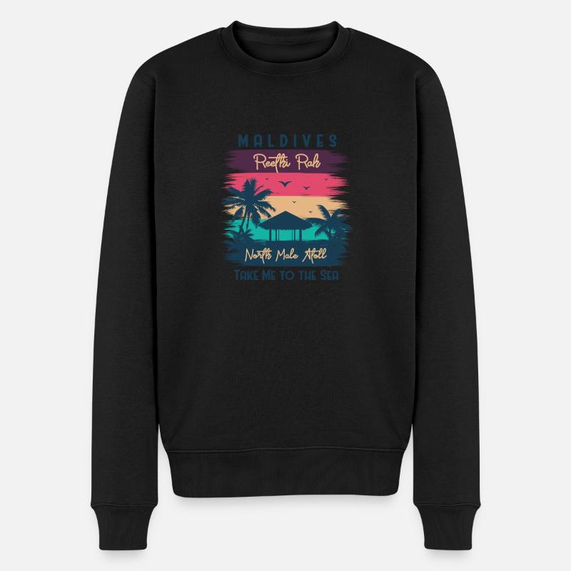 Maldives Beach Paradise - Pull Premium bio Homme - noir