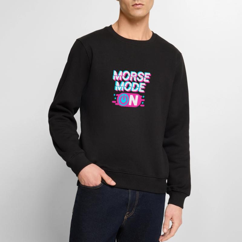 Morsecode Morse Code On Men's Premium Organic Jumper